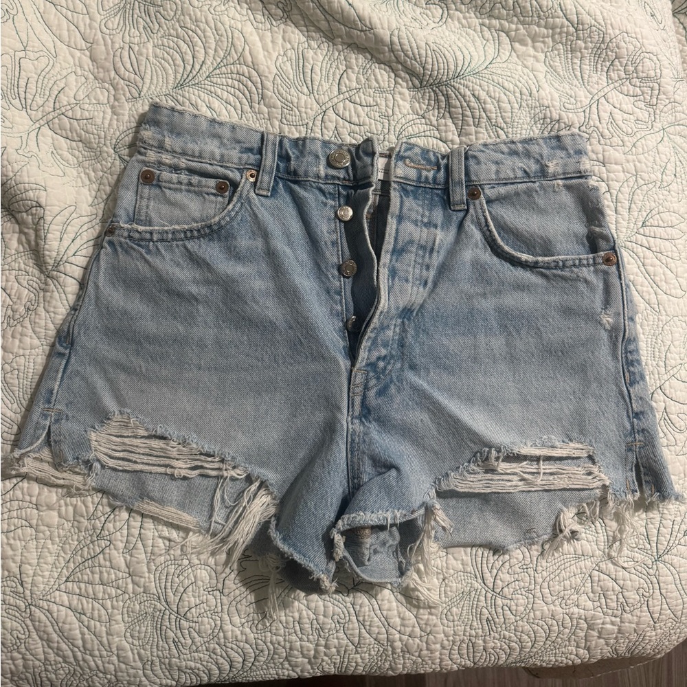 Zara denim distressed jean shorts